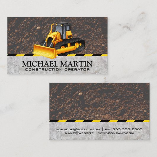 bouwmachines | graafmachine visitekaartje (Voorkant / Achterkant)