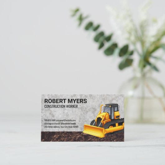 Bouwmachines | Grondverzetmachine Afsprakenkaartje (Staand voorkant)