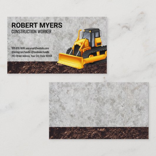 Bouwmachines | Grondverzetmachine Afsprakenkaartje (Voorkant / Achterkant)