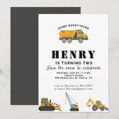 Bouwmachines Jongen Verjaardag Kaart (Voorkant / Achterkant)