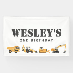 Bouwmachines Jongens Verjaardag Spandoek