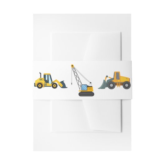 Bouwmachines Kinderverjaardag Uitnodigingen Wikkel (Voorkant Voorbeeld)
