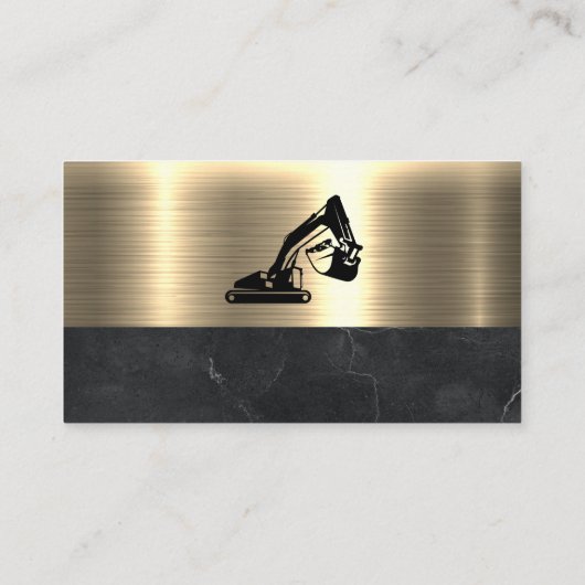 Bouwmachines | Metaalgoud Visitekaartje (Achterkant)