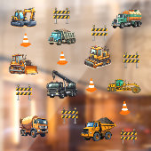 Bouwmachines Raamsticker (Vel 2)