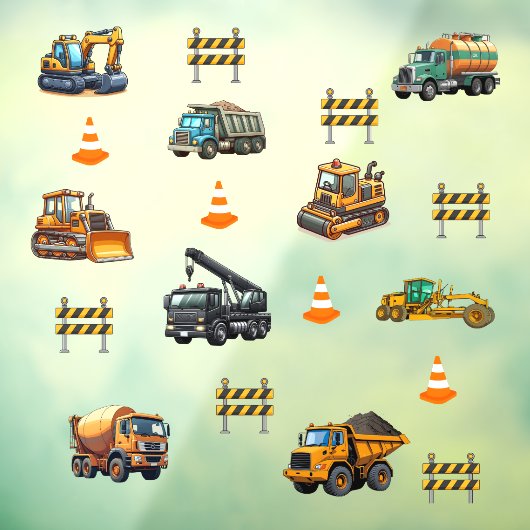 Bouwmachines Raamsticker (Vel 3)