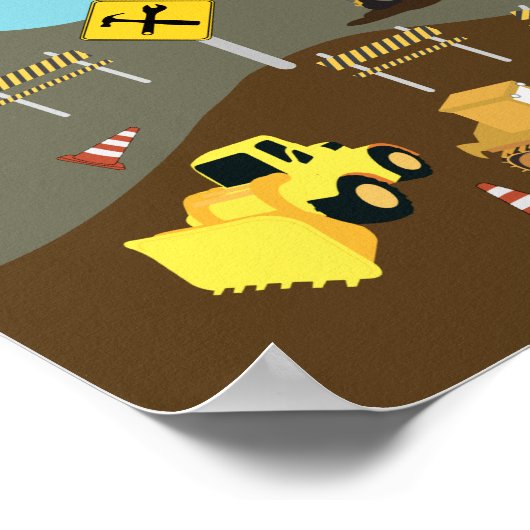 Bouwmachines Site Thema Decoratie (Hoek)