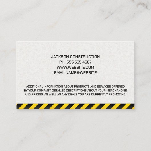 Bouwmachines | Stadsachtergrond Visitekaartje (Achterkant)