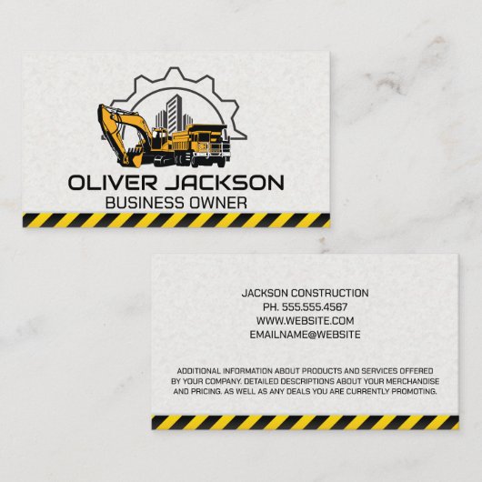 Bouwmachines | Stadsachtergrond Visitekaartje (Voorkant / Achterkant)