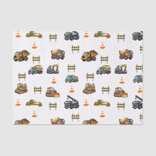 Bouwmachines tissuepapier (Voorkant)