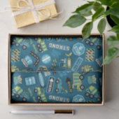 Bouwmachines  tissuepapier (Geschenk)