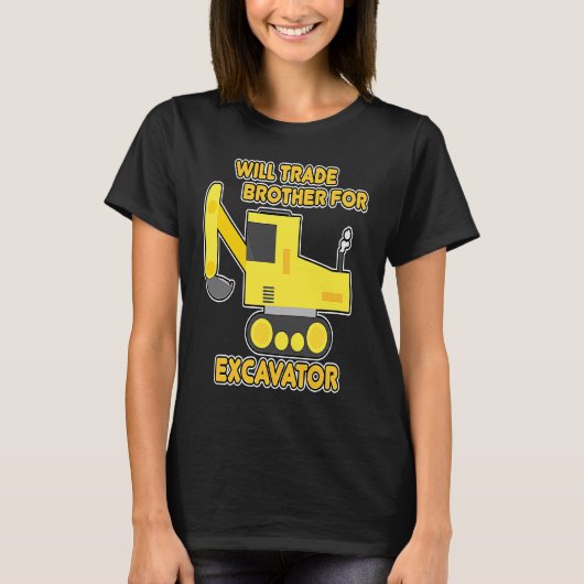Bouwmachines zullen broer ruilen voor graafmachine t-shirt (Voorkant)