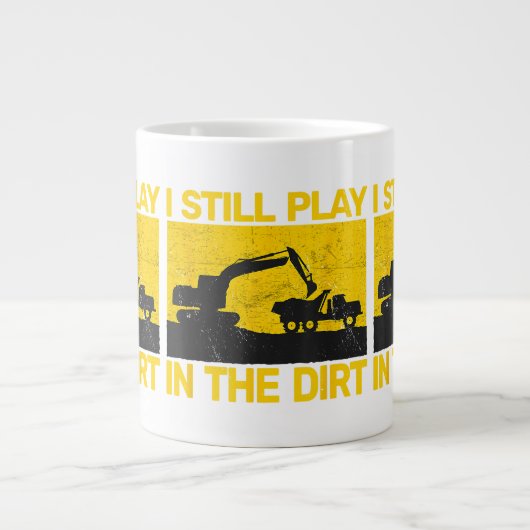  bouwmachines zwaar werk grappig fo grote koffiekop (Voorkant)