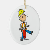 Bouwman met Jack Hammer Gifts Keramisch Ornament (Rechts)