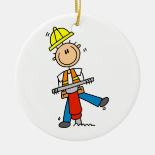 Bouwman met Jack Hammer Gifts Keramisch Ornament