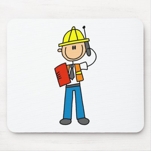 Bouwman op Cellphone Mousepad Muismat (Voorkant)