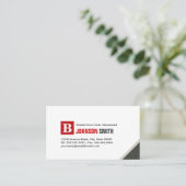 Bouwmanager - Eenvoudig grafisch rood Visitekaartje (Staand voorkant)