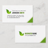 Bouwmanager - Elegant modern groen Visitekaartje (Voorkant / Achterkant)