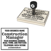 Bouwmanager met naam, adres, enz. rubberstempel (Gestempeld)