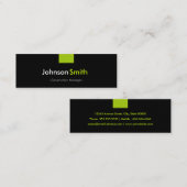 Bouwmanager - Mint Green Compact Mini Visitekaartje (Voorkant / Achterkant)