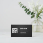 Bouwmanager - Premium zwarte QR-code Visitekaartje (Staand voorkant)
