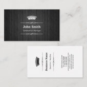 Bouwmanager Royal Black Wood Gradin Visitekaartje (Voorkant / Achterkant)