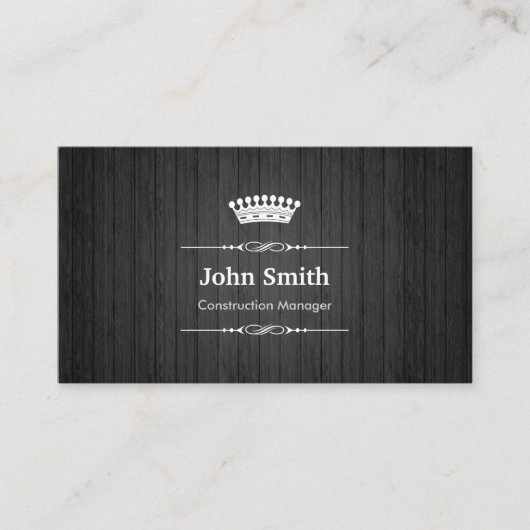 Bouwmanager Royal Black Wood Gradin Visitekaartje (Voorkant)