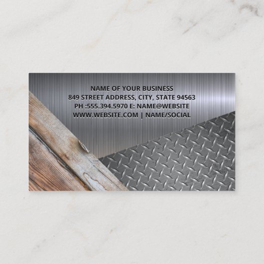 Bouwmateriaal Visitekaartje (Achterkant)