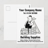 Bouwmaterialen Cartoon om te personaliseren Briefkaart (Voorkant / Achterkant)