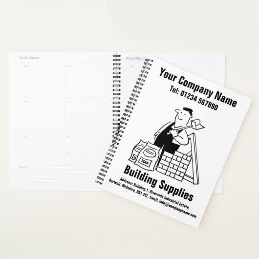 Bouwmaterialen Cartoon Ontwerp Planner (Display)