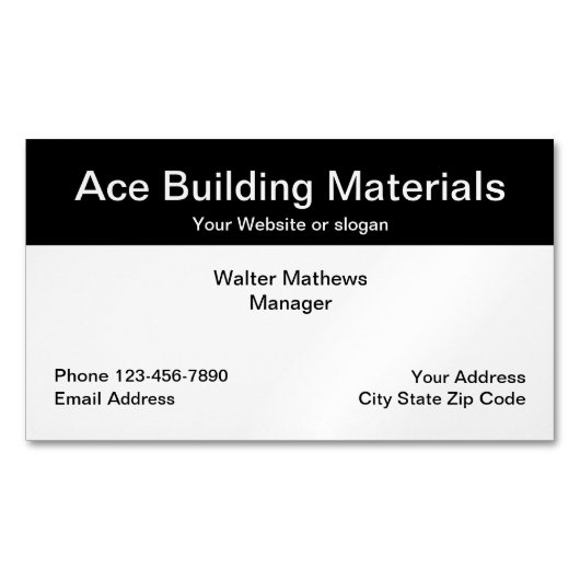 Bouwmaterialen constructie magnetisch visitekaartje (Voorkant)