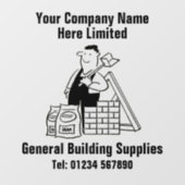 bouwmaterialen- of bouwmaterialenbedrijf raamsticker (Vel)