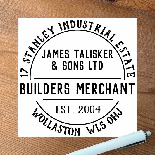 Bouwmaterialenhandelaar Rubberstempel