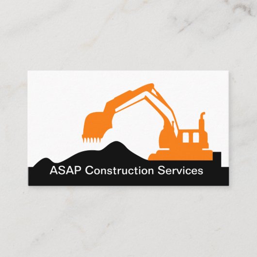 Bouwmaterialenverhuur graafthema visitekaartje (Voorkant)