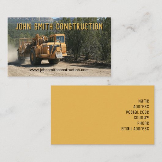 Bouwmaterieel Visitekaartje (Voorkant / Achterkant)