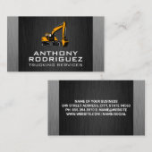 Bouwmaterieel | Zwart Zilver Metaal Visitekaartje (Voorkant / Achterkant)