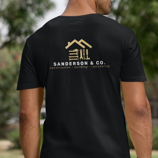 Bouwmedewerker personeel goud zwart t-shirt