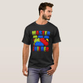 Bouwmeester, Meester, Bouwen, Blokken, T-shirt (Voorkant volledig)