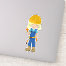 Bouwmeisje, Blonde Hair, Cute Girl, Hammer