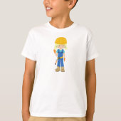 Bouwmeisje, Blonde Hair, Cute Girl, Hammer T-shirt (Voorkant)