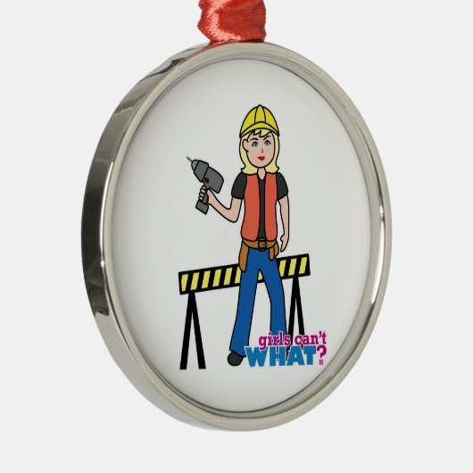 Bouwmeisje - Licht/Blonde Metalen Ornament (Rechts)