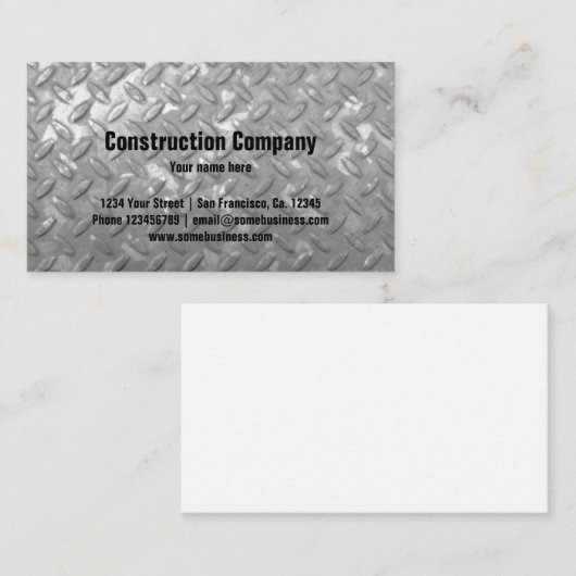 Bouwmodel visitekaartje | Staal bord (Voorkant / Achterkant)