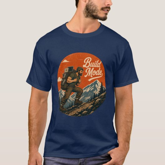 Bouwmodus Vintage Tech Avontuur T-shirt (Voorkant)