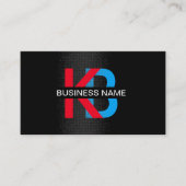 Bouwmonogram Blauw en Rood Visitekaartje (Voorkant)