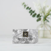 Bouwmonogram Elegant Marble Modern Visitekaartje (Staand voorkant)