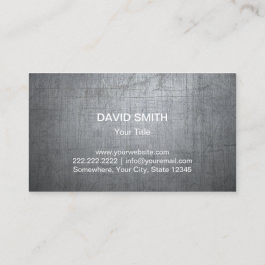 Bouwmonogram Grunge Metal Professional Visitekaartje (Achterkant)