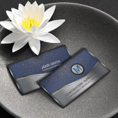 Bouwmonogram LOGO Silver Metal Blue Visitekaartje