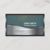 Bouwmonogram LOGO Silver Metal Turquoise Visitekaartje (Achterkant)