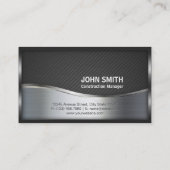 Bouwmonogram LOGO zwart en zilver metaal Visitekaartje (Achterkant)