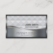 Bouwmonogram LOGO zwart en zilver metaal Visitekaartje (Achterkant)