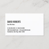 Bouwmonogram Modern Black Professional Visitekaartje (Achterkant)